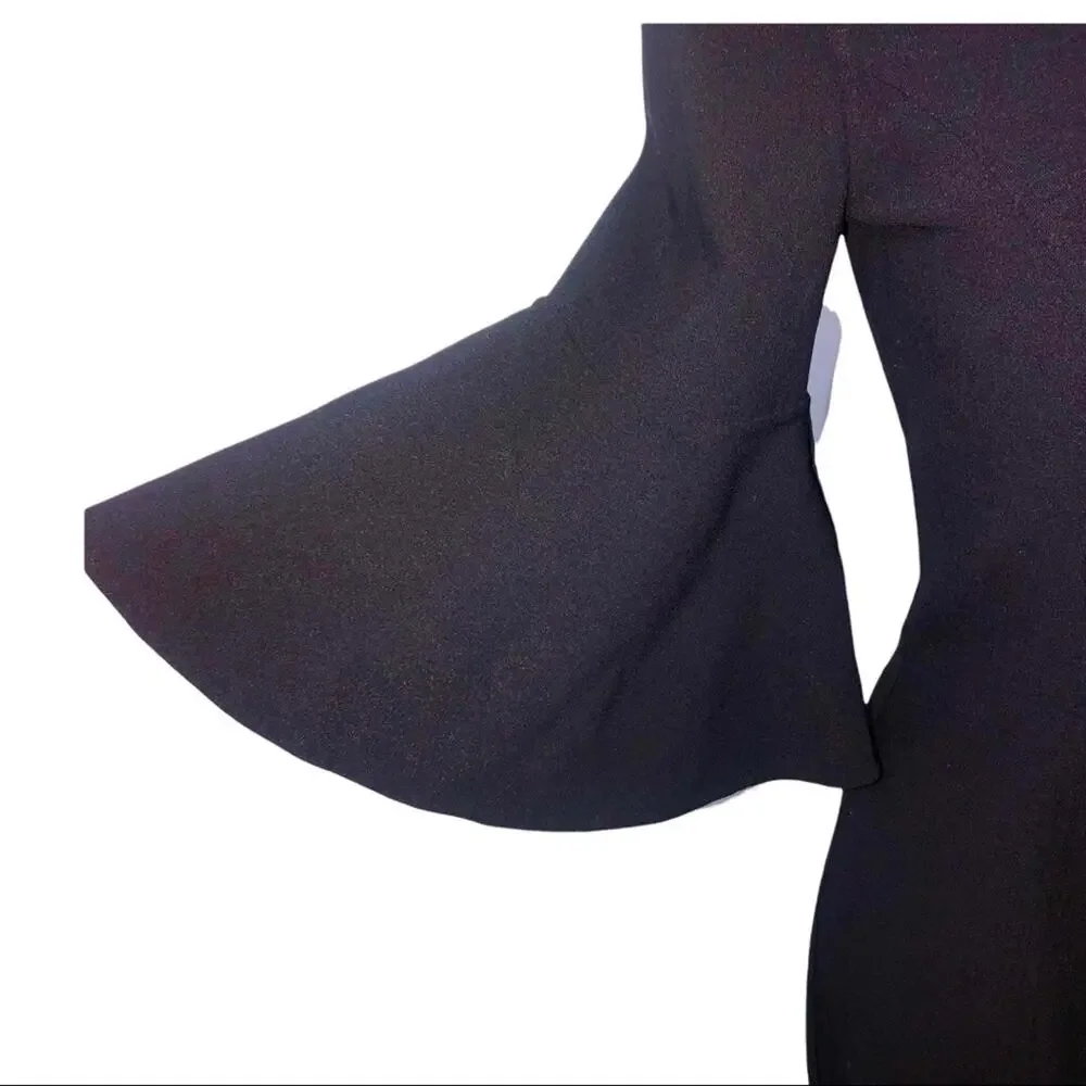Michael Kors Collection Double-Face Stretch Wool-Crepe Ruffle Dress Black Size 4